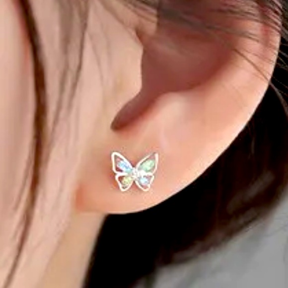 Butterfly Stud Earrings - Picture 2 of 2